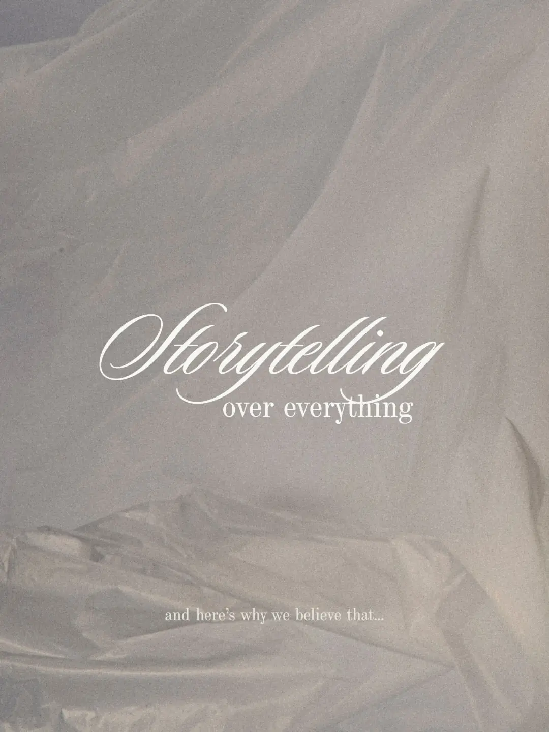 Yes, we work in a visual medium. And of course, the way your wedding looks is...